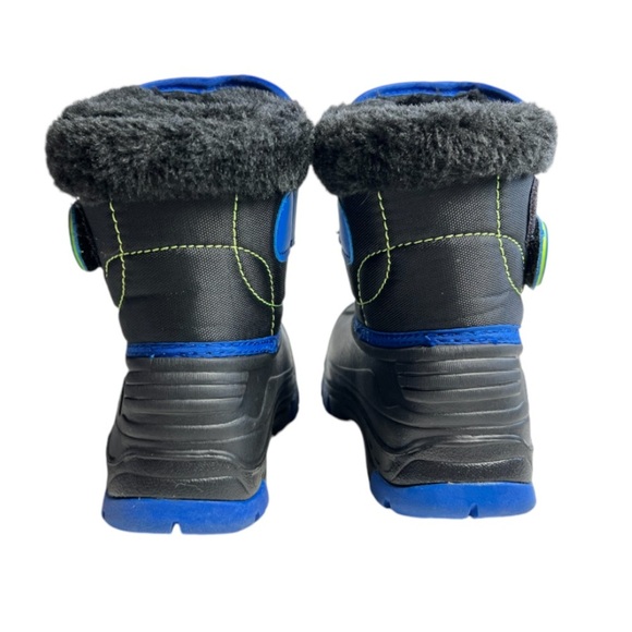 Little Boys Black & Blue Fur Lined Winter Boots Toddler Size EU 23 - Picture 5 of 11